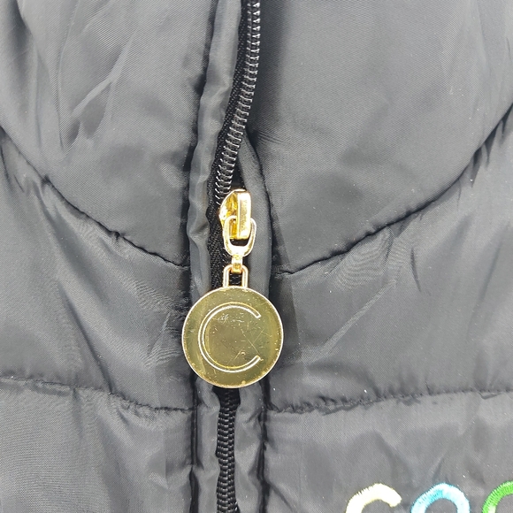 Coogi Black Muliti Colored Puffer Vest Size Small - Picture 3 of 8